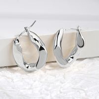 1 Pair Modern Style Commute Cool Style Irregular Plating Copper Silver Plated Hoop Earrings main image 6
