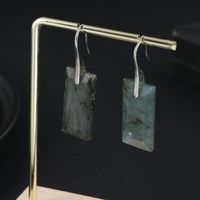 1 Pair Retro Geometric Natural Stone Drop Earrings sku image 1