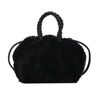 Women's Autumn&winter Plush Solid Color Classic Style Cloud Shape Magnetic Buckle Handbag sku image 2