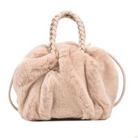 Women's Autumn&winter Plush Solid Color Classic Style Cloud Shape Magnetic Buckle Handbag sku image 3