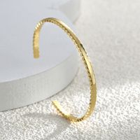 Casual Simple Style C Shape Copper 18k Gold Plated Cuff Bracelets In Bulk main image 6