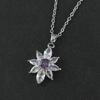 Basic Simple Style Classic Style Letter Fruit Snowflake Alloy Inlay Zircon Women's Pendant Necklace main image 6