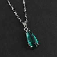 Luxurious Lady Water Droplets Stainless Steel Titanium Steel Plating Inlay Zircon Pendant Necklace main image 4