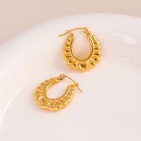 1 Pair Retro Simple Style U Shape Plating 201 Stainless Steel 18K Gold Plated Earrings main image 4
