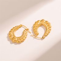 1 Pair Retro Simple Style U Shape Plating 201 Stainless Steel 18K Gold Plated Earrings sku image 1