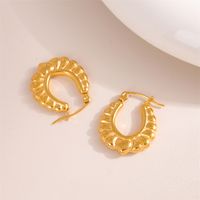 1 Pair Retro Simple Style U Shape Plating 201 Stainless Steel 18K Gold Plated Earrings main image 1