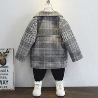 Casual Classic Style British Style Plaid Warm Cotton Blend Boys Outerwear main image 4