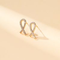 1 Pair Modern Style Simple Style Shiny Geometric Plating Inlay Copper Zircon 18k Gold Plated Ear Studs main image 4