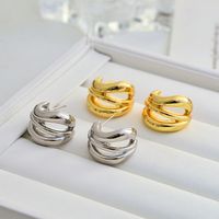 Wholesale Jewelry Simple Style Geometric Copper Alloy Plating Ear Studs main image 1