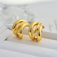 Wholesale Jewelry Simple Style Geometric Copper Alloy Plating Ear Studs main image 2