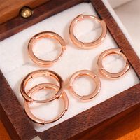 1 Pair Retro Simple Style Round Plating Copper Rose Gold Plated Ear Studs main image 2