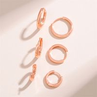 1 Pair Retro Simple Style Round Plating Copper Rose Gold Plated Ear Studs main image 4