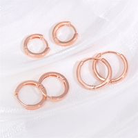 1 Pair Retro Simple Style Round Plating Copper Rose Gold Plated Ear Studs main image 8