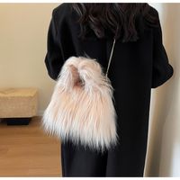 Women's Small Autumn&winter Plush Solid Color Elegant Square Flip Cover Handbag sku image 4