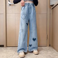 Korean Style Heart Shape Pocket Denim Pants & Leggings main image 3