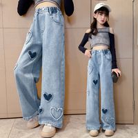 Korean Style Heart Shape Pocket Denim Pants & Leggings main image 11
