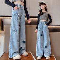 Korean Style Heart Shape Pocket Denim Pants & Leggings main image 9