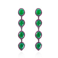 1 Pair Vintage Style Bohemian Water Droplets Plating Inlay Copper Zircon White Gold Plated Rhodium Plated Drop Earrings main image 2