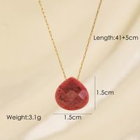 304 Stainless Steel 14K Gold Plated Elegant Simple Style Plating Water Droplets Pendant Necklace sku image 5