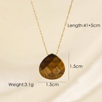304 Stainless Steel 14K Gold Plated Elegant Simple Style Plating Water Droplets Pendant Necklace sku image 4