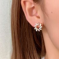 1 Pair IG Style Y2K Simple Style Windmill Plating Inlay Copper Zircon Ear Studs main image 5