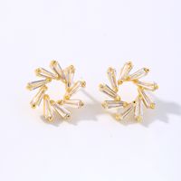 1 Pair IG Style Y2K Simple Style Windmill Plating Inlay Copper Zircon Ear Studs main image 3