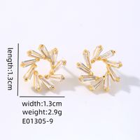 1 Pair IG Style Y2K Simple Style Windmill Plating Inlay Copper Zircon Ear Studs sku image 1
