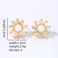 1 Paire Style IG Y2K Style Simple Moulin À Vent Placage Incruster Le Cuivre Zircon Boucles D'Oreilles sku image 1