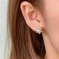 1 Pair IG Style Y2K Simple Style Windmill Plating Inlay Copper Zircon Ear Studs main image 4
