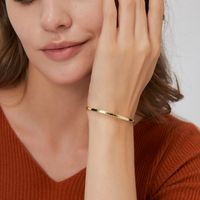 Casual Simple Style C Shape Copper 18k Gold Plated Cuff Bracelets In Bulk main image 4