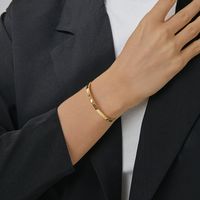 Casual Simple Style C Shape Copper 18k Gold Plated Cuff Bracelets In Bulk main image 9