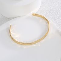 Casual Simple Style C Shape Copper 18k Gold Plated Cuff Bracelets In Bulk main image 8