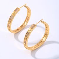 1 Pair Elegant Shiny Round Plating Inlay Copper Zircon K Gold Plated Earrings main image 2