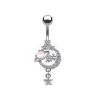Sweet Artistic Streetwear Heart Shape Stainless Steel Arylic Copper White Gold Plated Resin Rhinestones Zircon Belly Ring In Bulk main image 9