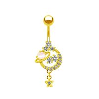 Sweet Artistic Streetwear Heart Shape Stainless Steel Arylic Copper White Gold Plated Resin Rhinestones Zircon Belly Ring In Bulk main image 8