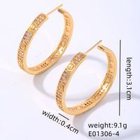 1 Pair Elegant Shiny Round Plating Inlay Copper Zircon K Gold Plated Earrings sku image 1
