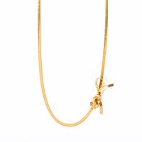 201 Stainless Steel Titanium Steel Gold Plated Elegant Streetwear Plating Bow Knot Necklace main image 2