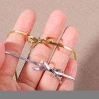 201 Stainless Steel Titanium Steel Gold Plated Elegant Streetwear Plating Bow Knot Necklace main image 1