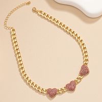 Retro Commute Heart Shape Alloy Inlay Rhinestones Women's Necklace main image 4