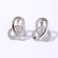 1 Pair Simple Style Shiny Triangle Plating Inlay Copper Zircon White Gold Plated Gold Plated Ear Studs main image 3