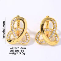 1 Pair Simple Style Shiny Triangle Plating Inlay Copper Zircon White Gold Plated Gold Plated Ear Studs sku image 2