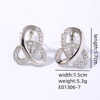 1 Pair Simple Style Shiny Triangle Plating Inlay Copper Zircon White Gold Plated Gold Plated Ear Studs sku image 1