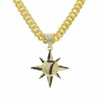 Hip Hop Sol Número Aleación Diamante De Imitación Embutido Diamantes De Imitación Hombres Collar Colgante Collar Colgante sku image 1
