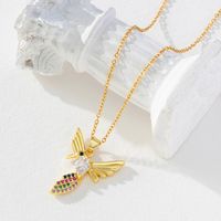 Simple Style Bird Copper Inlay Zircon Pendant Necklace sku image 4