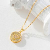 Sweet Heart Shape Copper Inlay Zircon Pendant Necklace main image 1