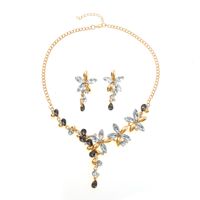 Elegant Shiny Flower Alloy Inlay Rhinestones Women's Earrings Necklace sku image 1