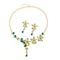 Elegant Shiny Flower Alloy Inlay Rhinestones Women's Earrings Necklace main image 3