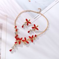 Elegant Shiny Flower Alloy Inlay Rhinestones Women's Earrings Necklace main image 5