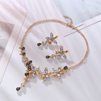 Elegant Shiny Flower Alloy Inlay Rhinestones Women's Earrings Necklace main image 6