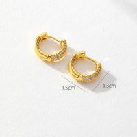 1 Pair Basic Solid Color Inlay Copper Zircon Earrings main image 3